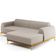 Sofá 3 Lugares com Chaise Direito Para Sala de Estar Molino 245cm D02 Linho Bege C-107 - Lyam Decor
