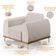 Kit Sofá 2 Lugares 150cm Com 2 Poltronas Molino Pés D'ouro D02 Linho Cru C-443 - Lyam Decor