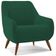 Poltrona Decorativa Fixa Pés de Madeira Paloma D02 Veludo Verde C-303 - Lyam Decor