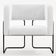 Poltrona Decorativa Scarlett D02 Base de Aço Preto Corano Branco C-12 - Lyam Decor