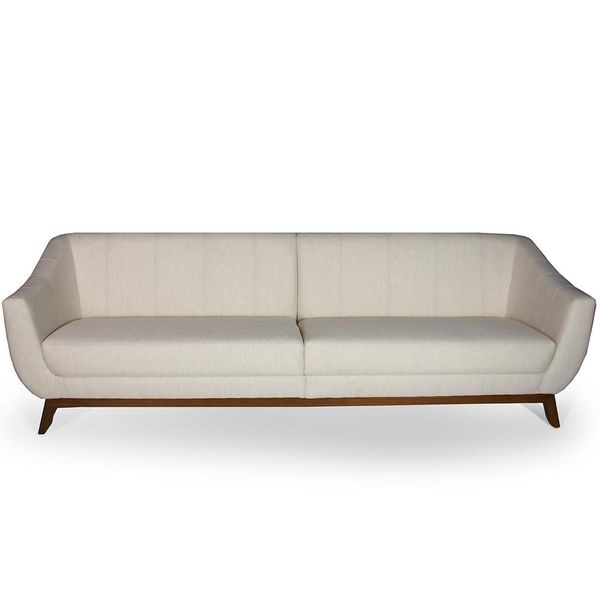 Sofá 4 Lugares Para Sala de Estar Atenas 280 cm D02 Linho Bege C-443 - Lyam Decor