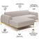 Sofá 5 Lugares com Chaise Esquerdo Para Sala de Estar Molino 300cm D02 Base Castanho Pés D'ouro Bouclê Creme B-54 - Lyam Decor