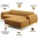 Sofá 3 Lugares com Chaise Direito Para Sala de Estar Molino 230cm D02 Base Castanho Pés D'ouro Prime Bouclê Mostarda PB-03 - Lyam Decor