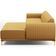 Sofá 3 Lugares com Chaise Direito Para Sala de Estar Molino 230cm D02 Base Castanho Pés D'ouro Prime Bouclê Mostarda PB-03 - Lyam Decor
