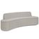 Sofá 3 Lugares Curvo Sala de Estar Living Cancún D02 Bouclê Bege 210 cm B-62 - Lyam Decor