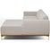Sofá 5 Lugares com Chaise Direito Para Sala de Estar Molino 350cm D02 Base Castanho Pés D'ouro Bouclê Creme B-54 - Lyam Decor