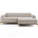 Sofá 4 Lugares com Chaise Direito Para Sala de Estar Molino 255cm D02 Base Castanho Pés D'ouro Bouclê Creme B-54 - Lyam Decor