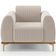Poltrona Decorativa Base De Madeira Castanho e Pés Metalizado D'Ouro Molino D02 Bouclê Creme B-54 - Lyam Decor