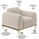 Poltrona Decorativa Base De Madeira Castanho e Pés Metalizado D'Ouro Molino D02 Bouclê Creme B-54 - Lyam Decor