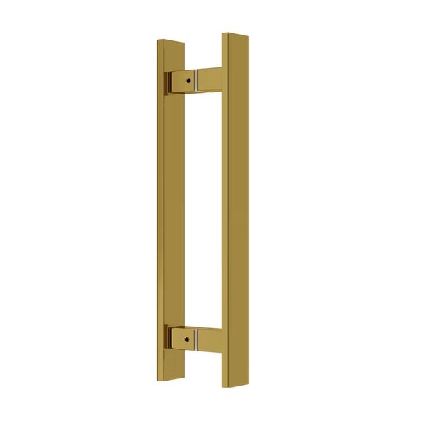 PUXADOR PARA PORTA DOURADO GOLD DUPLO INOX PIVOTANTE CORRER ITALY LINE DF926 30 CM (300 MM) BARRA CHATA