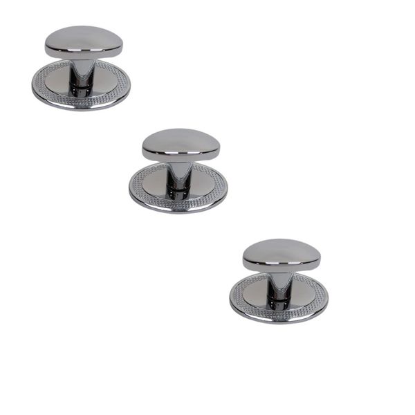 KIT 3 PUXADOR BEETLE COM BASE GRANADA ZEN CROMADO