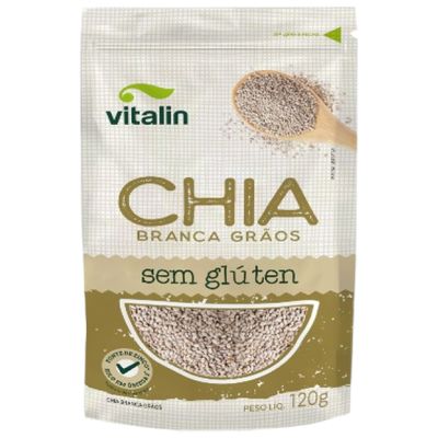 Chia em Grãos Branca Sem Glúten Vitalin 120g