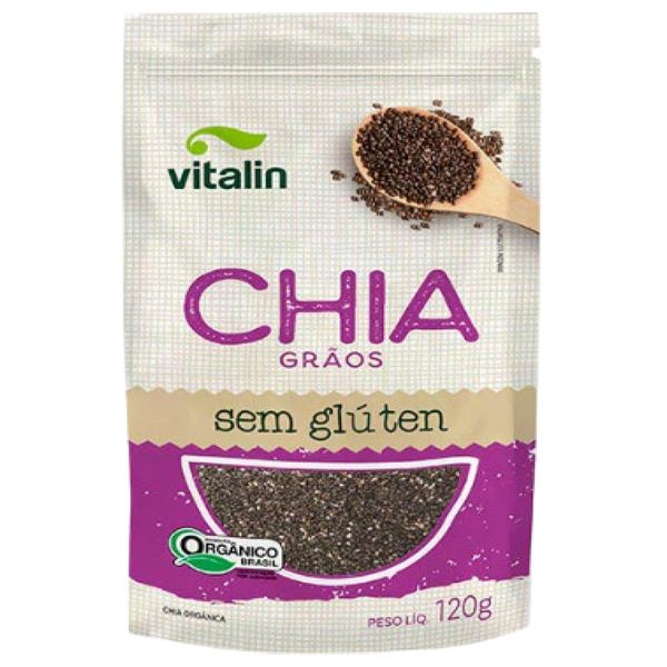 Chia em Grãos Orgânica Sem Glúten Vitalin 120g