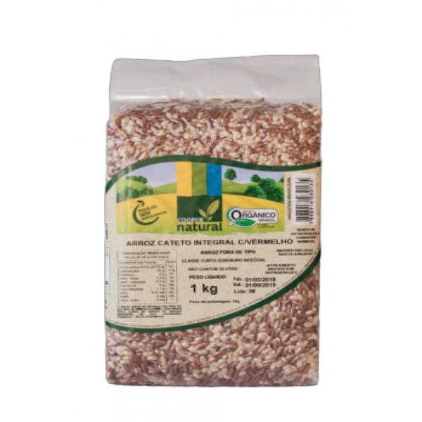 Arroz Cateto Integral Com Vermelho Orgânico Coopernatural 1kg Arroz Cateto Integral Com Vermelho Orgânico Coopernatural 1kg