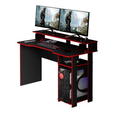 Mesa para Escritório Home Office Gamer ME4153 MDP Preto/Vermelho - Gran Belo