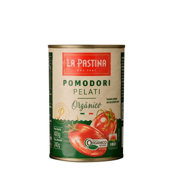 TOMATE POMODORI PELATI ORGÂNICO LA PASTINA 400G TOMATE POMODORI PELATI ORGÂNICO LA PASTINA 400G