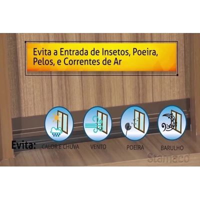 Veda Porta Com Adesivo 3m 80cm Rodo Silicone Preto Stamaco