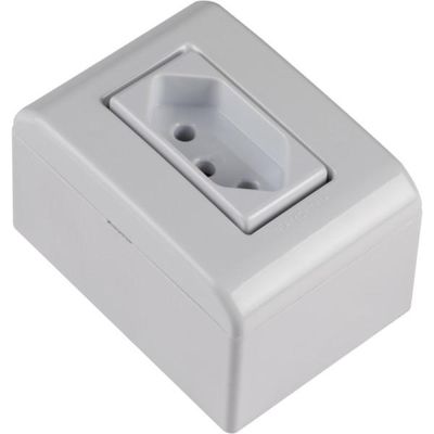 Caixa de Sobrepor com 1 Tomada 2P+T 20 A 250 V Tramontina LizFlex Branca