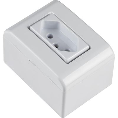 Caixa de Sobrepor com 1 Tomada 2P+T 20 A 250 V Tramontina LizFlex Branca