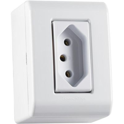 Caixa de Sobrepor 1 Tomada 2P+T 10 A 250 V Tramontina LizFlex Branca
