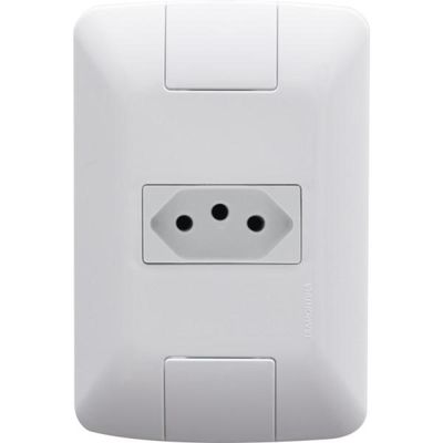 Conjunto 4x2 com 1 Tomada 2P+T Tramontina Aria 20 A 250 V Branco