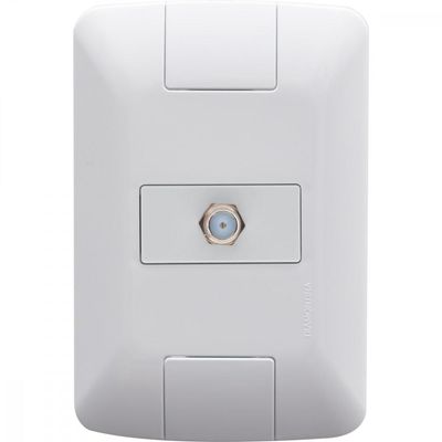 Conjunto 4x2 com 1 Tomada TV/SAT Coaxial Tramontina Aria Branco