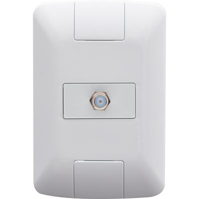 Conjunto 4x2 com 1 Tomada TV/SAT Coaxial Tramontina Aria Branco