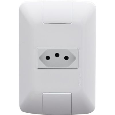 Conjunto 4x2 com 1 Tomada 2P+T Tramontina Aria 10 A 250 V Branco