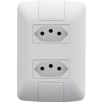 Kit 2 Conjunto 4x2 2 Tomadas 2P+T Tramontina Aria 10A 250V Branco