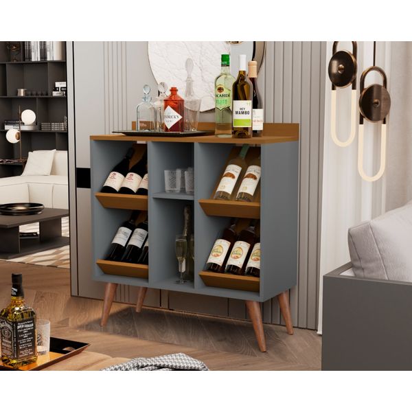 Aparador Adega Petrus Pés Palito Onix / Nature Aparador Adega Petrus Pés Palito Onix / Nature