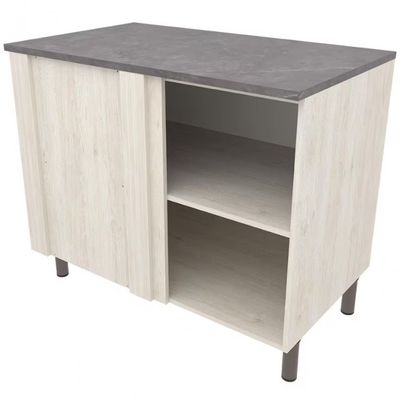 Balcão de Canto Bartira Cristal MDP 15mm com 1 Porta e 1 Prateleira - 101cm de largura Freixo