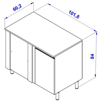 Balcão de Canto Bartira Cristal MDP 15mm com 1 Porta e 1 Prateleira - 101cm de largura Freixo