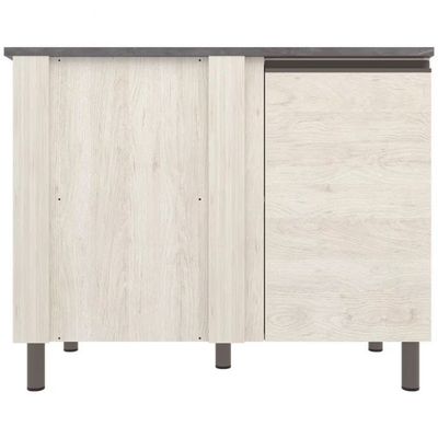 Balcão de Canto Bartira Cristal MDP 15mm com 1 Porta e 1 Prateleira - 101cm de largura Freixo
