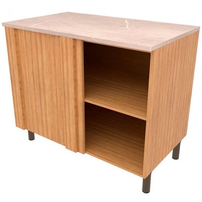 Balcão de Canto Bartira Cristal MDP 15mm com 1 Porta e 1 Prateleira - 101cm de largura Lâmina Mel
