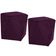 Kit 02 Puffs Decorativo Para Sala de Estar Ametista D02 Veludo Roxo Grape C-292 - Lyam Decor