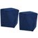 Kit 02 Puffs Decorativo Para Sala de Estar Ametista D02 Veludo Azul Oxford C-304 - Lyam Decor