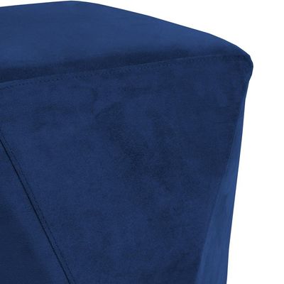 Kit 02 Puffs Decorativo Para Sala de Estar Ametista D02 Veludo Azul Oxford C-304 - Lyam Decor