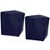Kit 02 Puffs Decorativo Para Sala de Estar Ametista D02 Veludo Azul Marinho C-287 - Lyam Decor