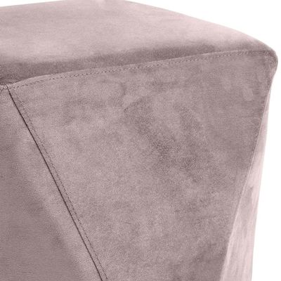 Puff Decorativo Para Sala de Estar Ametista D02 Veludo Rosê C-305 - Lyam Decor