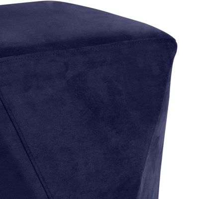 Puff Decorativo Para Sala de Estar Ametista D02 Veludo Azul Marinho C-287 - Lyam Decor