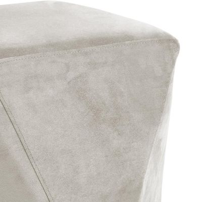 Kit 02 Puffs Decorativo Para Sala de Estar Ametista D02 Veludo Bege C-309 - Lyam Decor