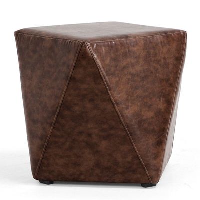 Kit 02 Puffs Decorativos Para Sala de Estar Ametista D02 Facto Marrom B-38 - Lyam Decor