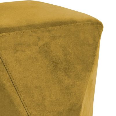 Puff Decorativo Para Sala de Estar Ametista D02 Veludo Mostarda C-279 - Lyam Decor