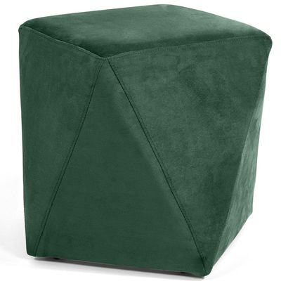 Kit 02 Puffs Decorativo Para Sala de Estar Ametista D02 Veludo Verde Musgo C-303 - Lyam Decor