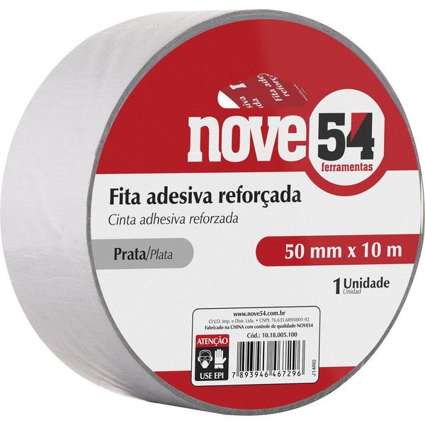 Fita adesiva reforçada silver tape 50mmx25m prata - Nove54