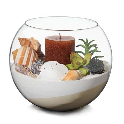 Vaso Aquario De Vidro Vaso Redondo 2 L