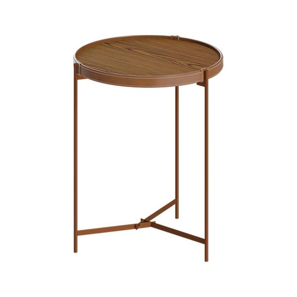 Mesa Lateral Nezuko 71cm Base Cobre Tampo Freijó - Gran Belo