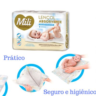 Trocador Descartável Mili Love & Care  3 Pacotes c/ 5 unidades