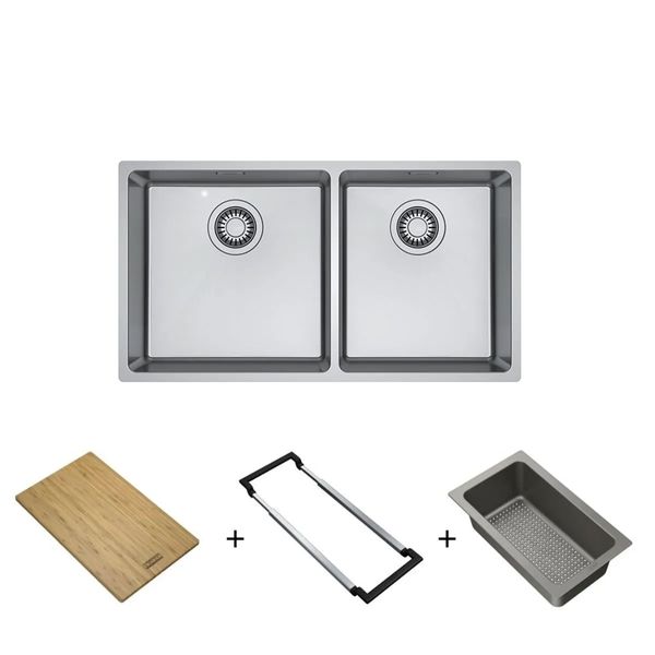 CUBA FRANKE DE EMBUTIR E SOBREPOR EM AÇO INOX LINEA DUPLA 74X40CM COM ACESSÓRIOS 18631 CUBA FRANKE DE EMBUTIR E SOBREPOR EM AÇO INOX LINEA DUPLA 74X40CM COM ACESSÓRIOS 18631