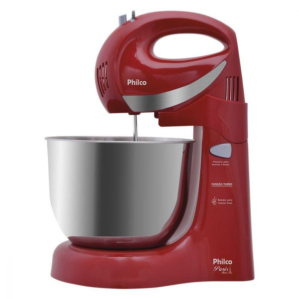 Batedeira Paris Inox 350W Vermelho Philco 127V